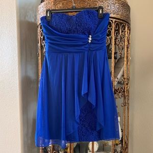Teeze Me Formal Royal Blue Strapless Dress